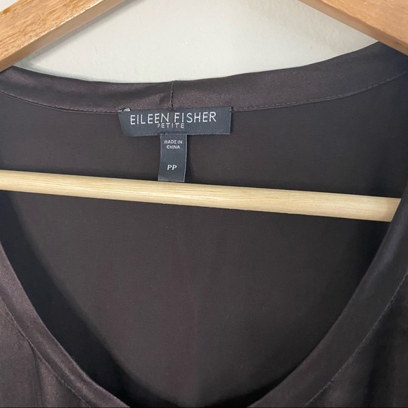 Eileen Fisher petite brown sleeveless blouse - Picture 3 of 5